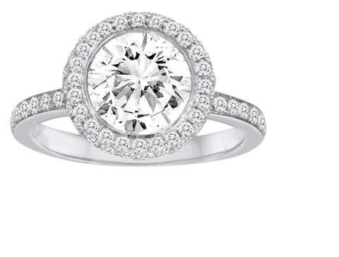 Pave Halo Engagement Ring - Diadori