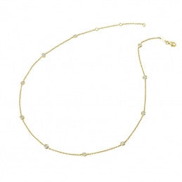 Bezel Set Station Necklace - Lafonn N0008CLG18