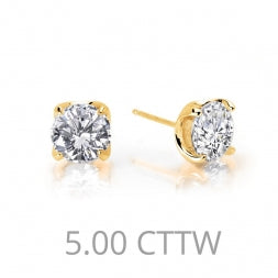 Round 5.0 Ctw Simulated Diamond Stud Earrings - Lafonn E0105CLG00