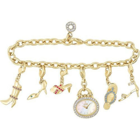 EG2442-60D Citizen Women's Silhouette Eco-Drive Charm Bracelet Gold-Tone Watch