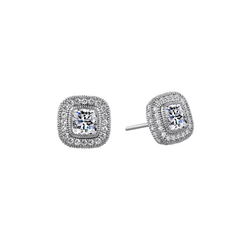 Regal Cushion Cut Stud Earrings - Lafonn E0036CLP00