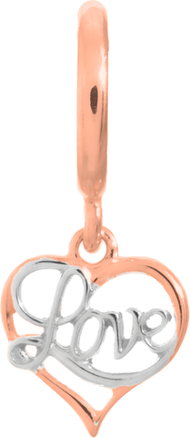 Love - Endless Jewelry Rose Gold Plated Sterling Silver Charm 63350