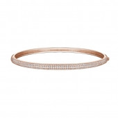 Rose Tone Hinged Bangle Bracelet - Lafonn B0009CLR72