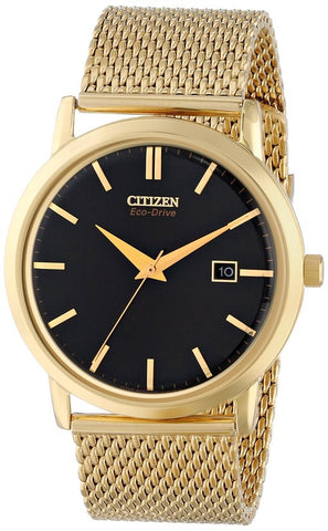 Citizen Men's BM7192-51E Mesh Collection Analog Display Japanese Quartz Gold Watch
