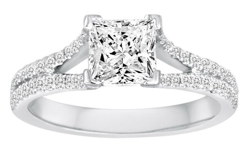 Split Shank Princess Cut Diamond Engagement Ring - Diadori