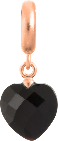 Black Heart Cut Drop - Endless Jewelry Rose Gold Plated Sterling Silver Charm 63351-2