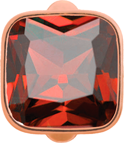 Big Garnet Cube - Endless Jewelry Rose Gold Plated Sterling Silver Charm 61302-2