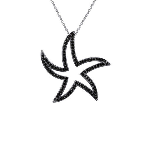 Black Starfish Pendant - Lafonn P0033BKB18