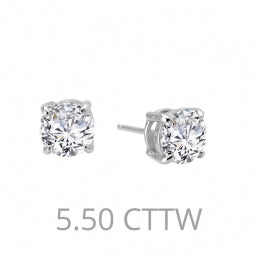 Round 5.5 Ctw Simulated Diamond Stud Earrings - Lafonn E0111CLP00