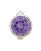 Round Amethyst Dome - Endless Jewelry Sterling Silver Charm 41158-1
