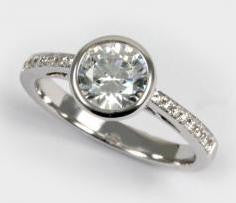 Round Bezel Set Diamond Engagement Ring - Diadori